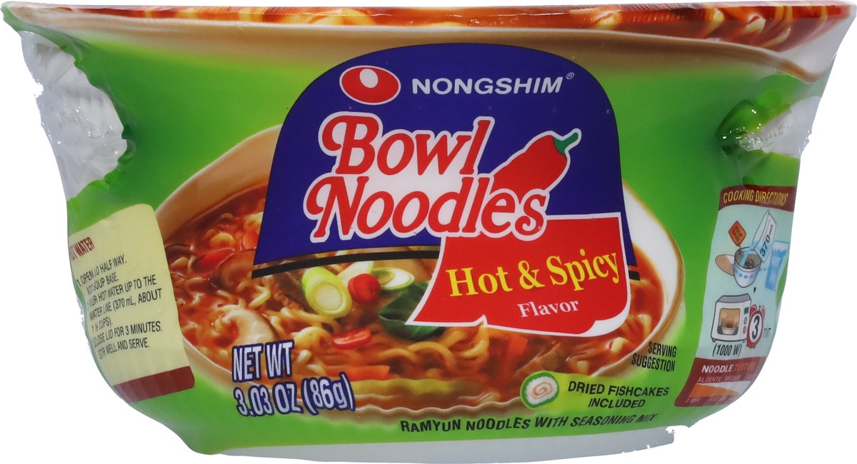 slide 6 of 9, Nongshim Hot & Spicy Flavor Bowl Noodles 3.03 oz, 3.03 oz