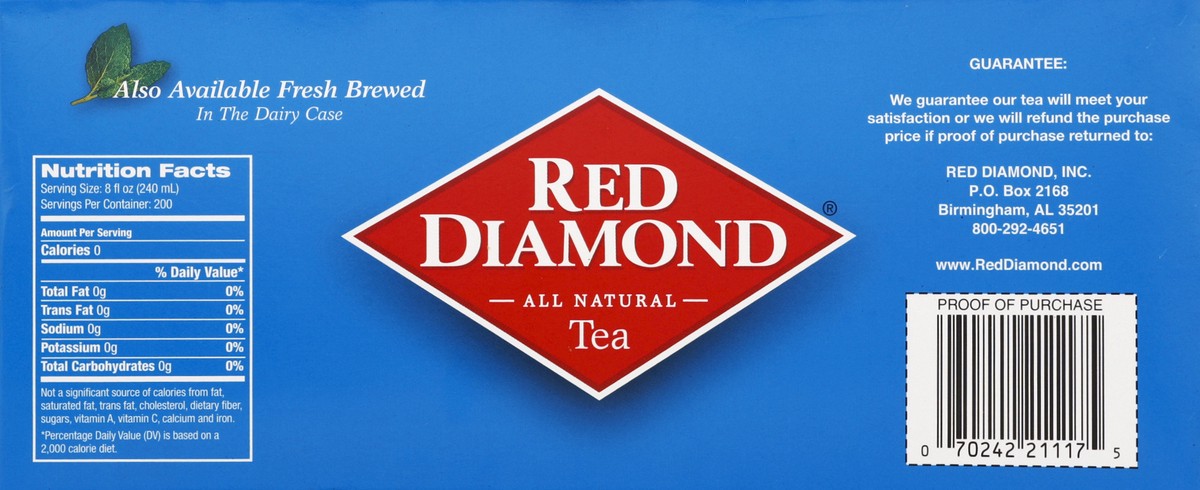 Red Diamond Iced Tea Bags Quart Size 24 ct - Red Diamond