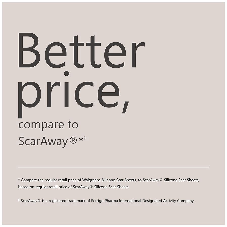 slide 5 of 5, Walgreens Silicone Scar Sheets, 1.5 in x 3 in, 8 ct