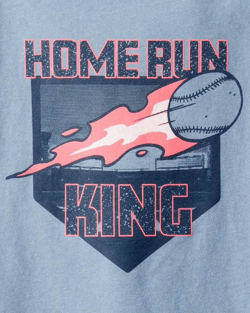 slide 2 of 2, Carter's Boys Home Run Baseball Short-Sleeve Graphic Tee - Blue Blue S, 1 ct