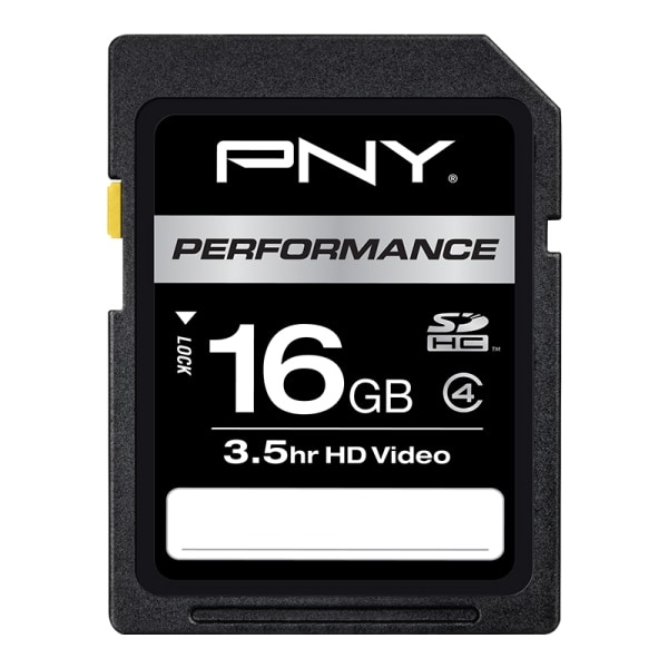 slide 1 of 3, PNY Performance Class 4 Sdhc Flash Memory Card, 16Gb, P-Sdh16G4-Ge, 16 GB