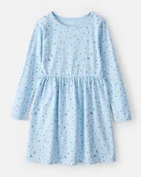 Carter's Girls Confetti Print Long-Sleeve Dress - Blue Blue 7