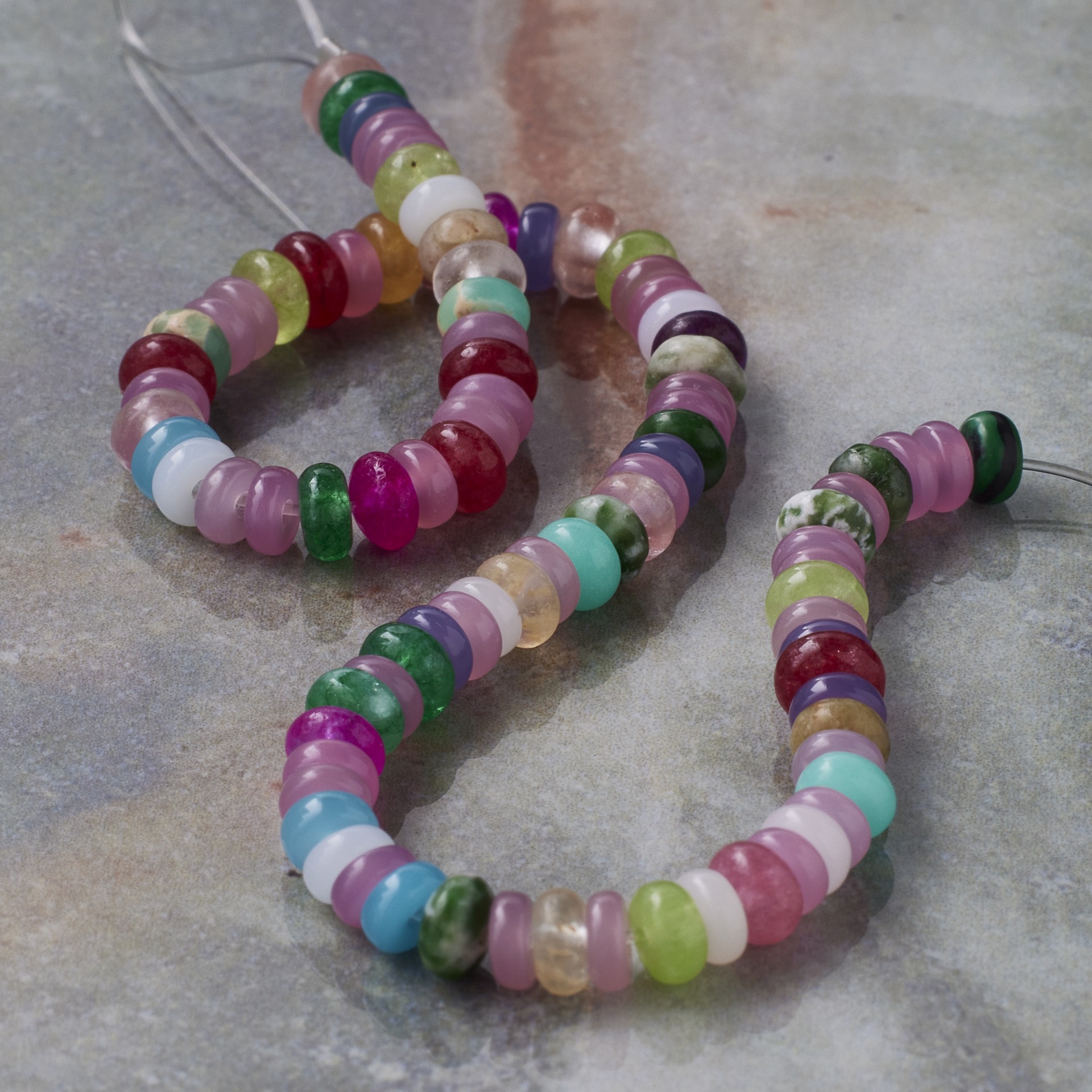 slide 2 of 3, Mixed Stone Rondelle Beads By Bead Landing, 1.5mm-3mm