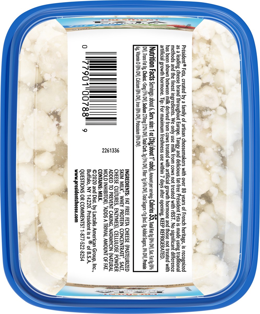 slide 6 of 7, Président Fat Free Feta Crumbles Plain, 6oz, 6 oz