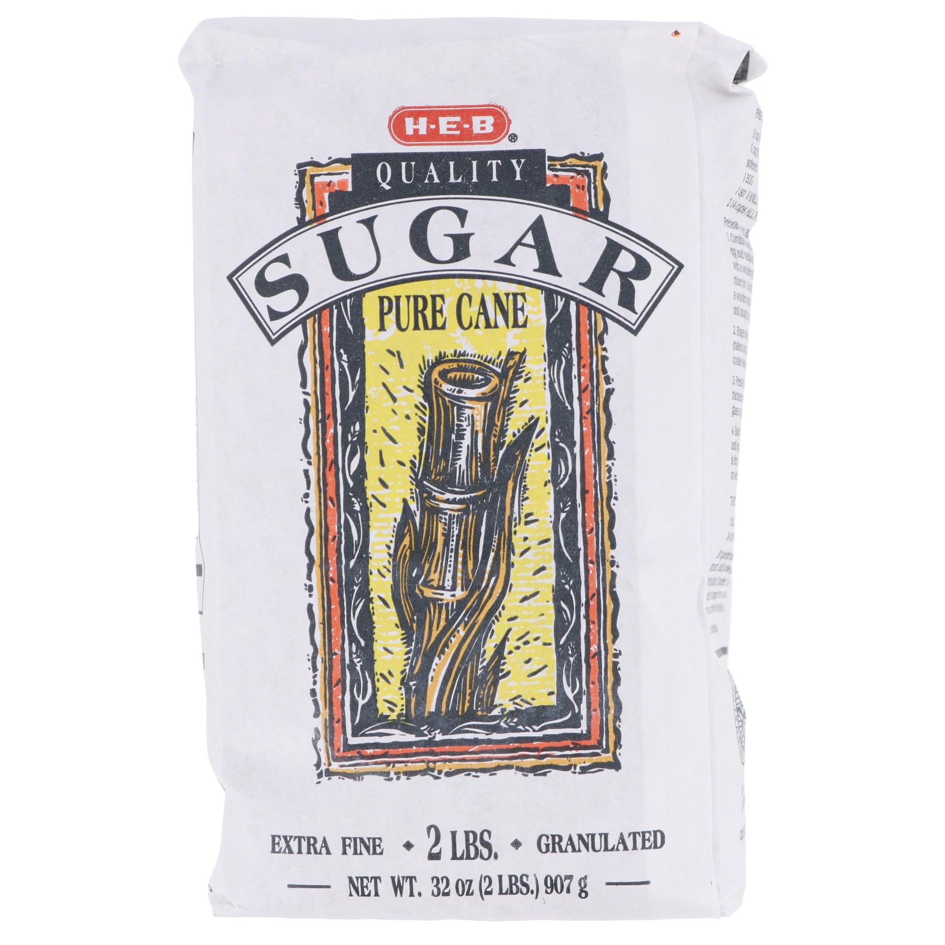 slide 1 of 1, H-E-B Pure Cane Extra Fine Granulated Sugar, 2 lb