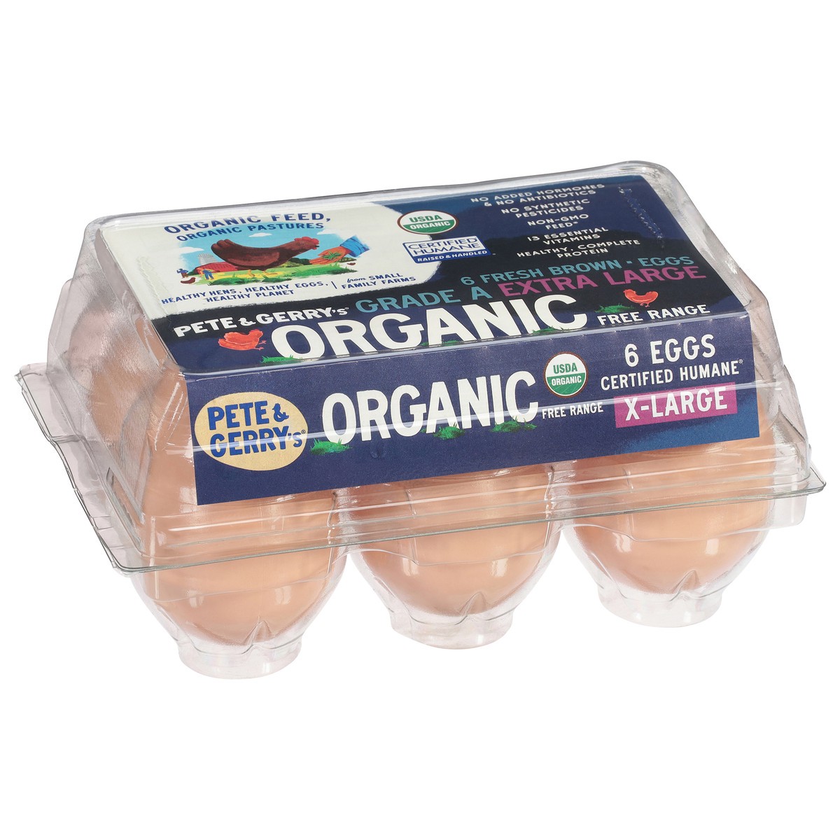 slide 2 of 11, Pete and Gerry's Free Range Brown Organic Eggs X-Large 6 ea, 6 ct