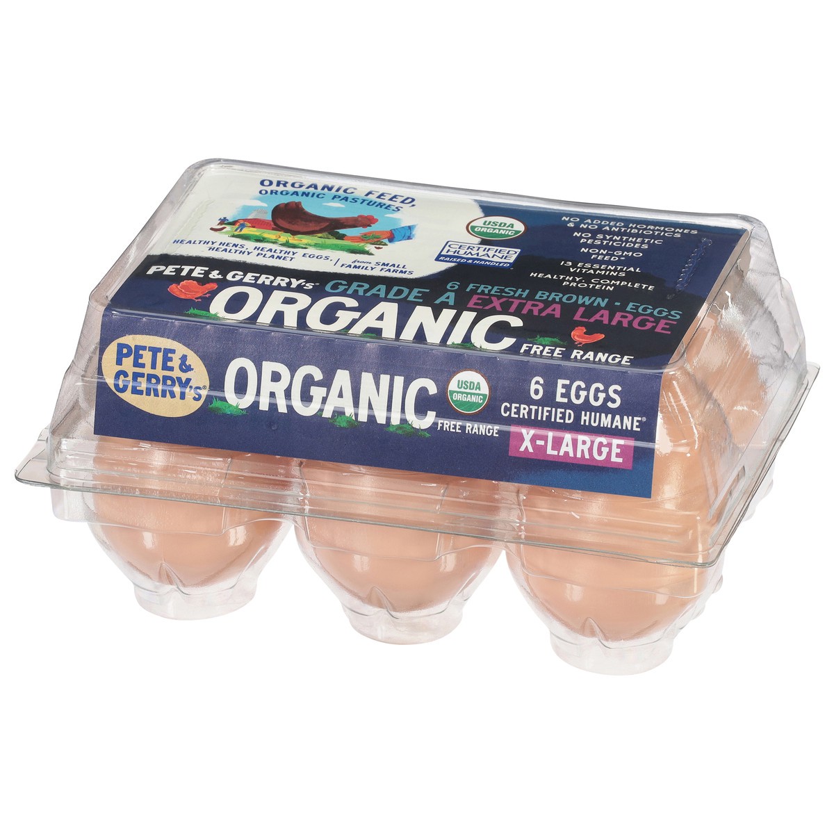 slide 7 of 11, Pete and Gerry's Free Range Brown Organic Eggs X-Large 6 ea, 6 ct