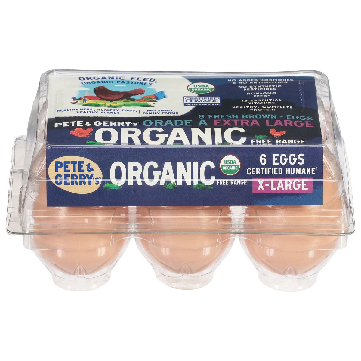 slide 1 of 11, Pete and Gerry's Free Range Brown Organic Eggs X-Large 6 ea, 6 ct