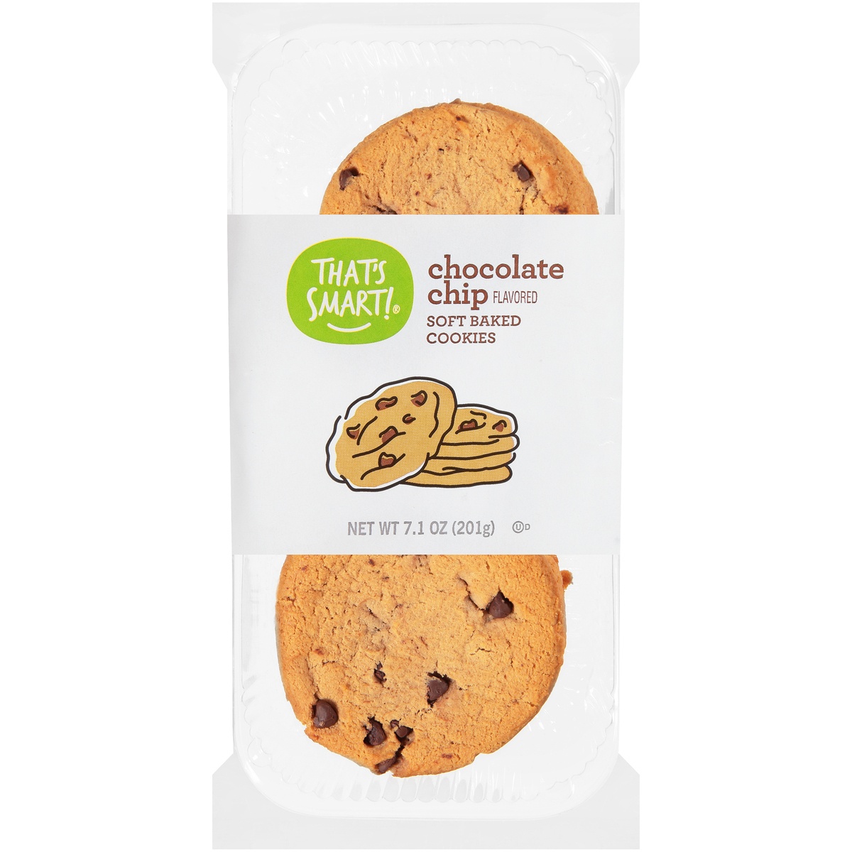 slide 1 of 1, That's Smart! Chocolate Chip Flavored Soft Baked Cookies, 7.1 oz