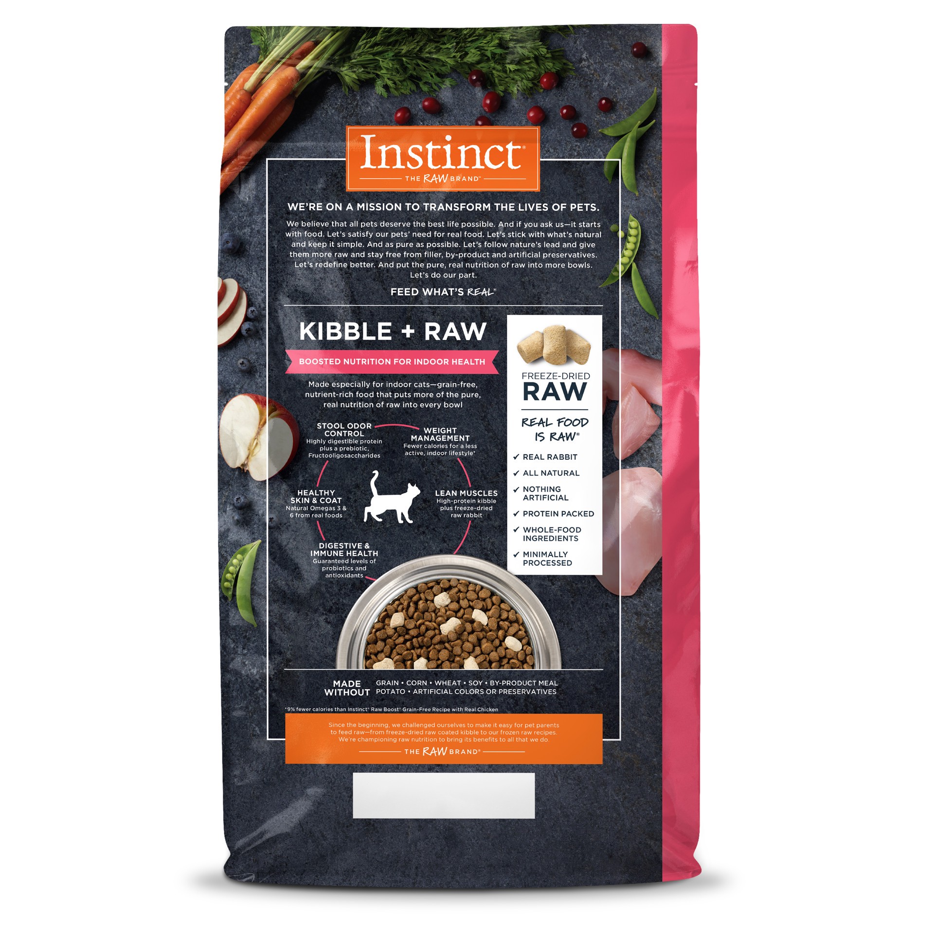 slide 6 of 7, Instinct Raw Boost Indoor Health Rabbit Dry Cat Food, 4.5 lb. Bag, 4.5 lb