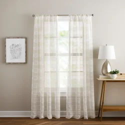 Curtainworks Harbor Sheer Panel Pair 50" x 63" Linen