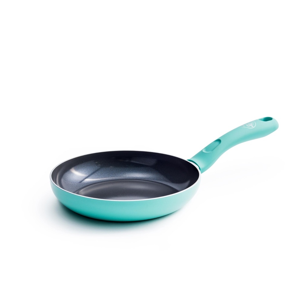 slide 1 of 1, GreenLife Diamond Ceramic Non-Stick Open Frying Pan - Turquoise, 8 in