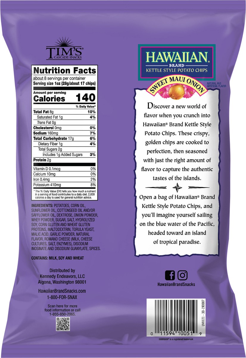 slide 4 of 7, Hawaiian 7.5 oz Hawaiian Brand Sweet Maui Onion Kettle Style Potato Chips, 7.5 oz