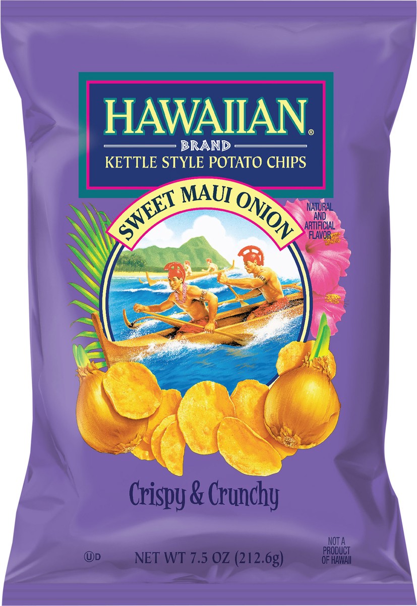 slide 3 of 7, Hawaiian 7.5 oz Hawaiian Brand Sweet Maui Onion Kettle Style Potato Chips, 7.5 oz