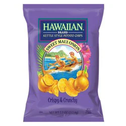 Hawaiian 7.5 oz Hawaiian Brand Sweet Maui Onion Kettle Style Potato Chips