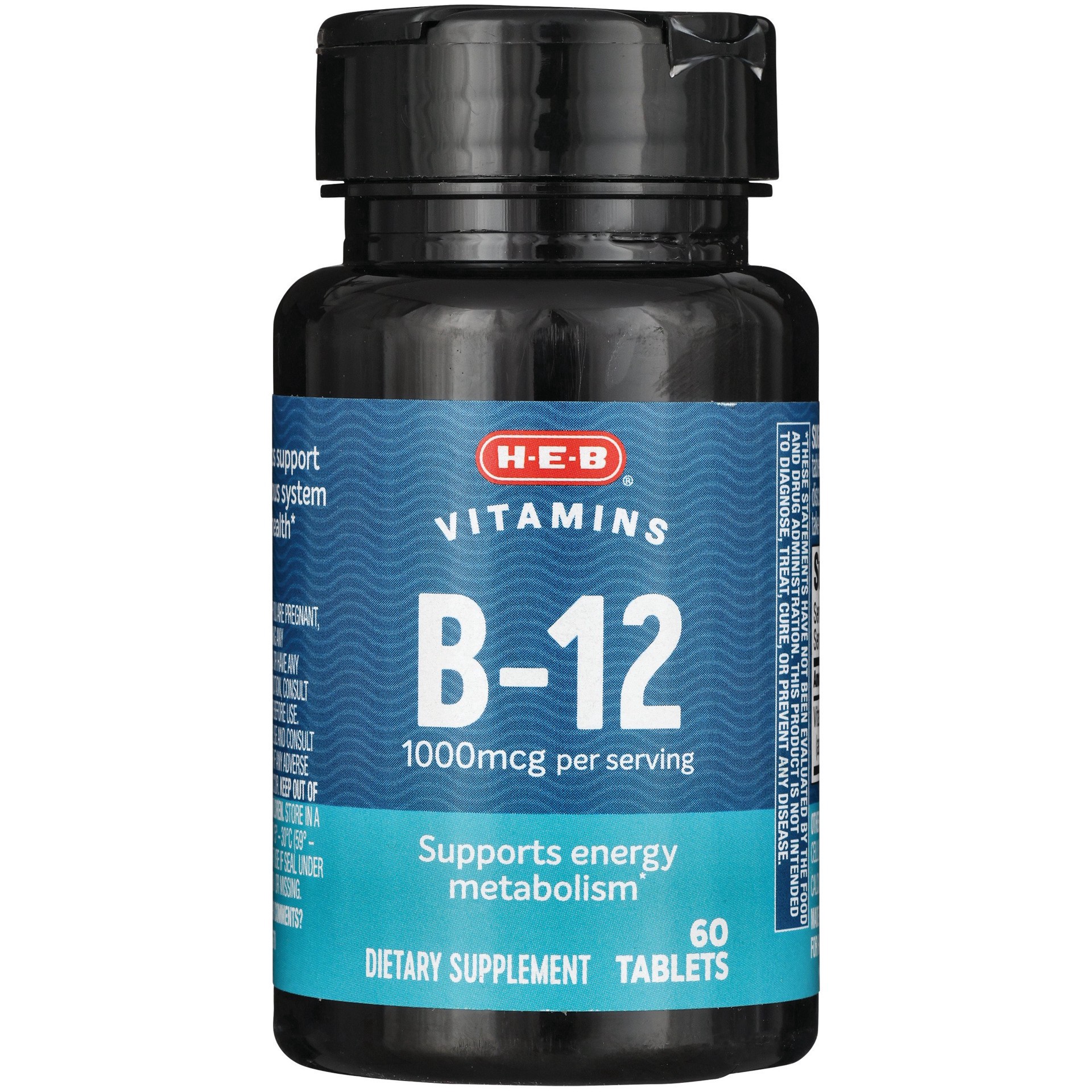 slide 1 of 1, H-E-B Vitamins B-12 1,000 mcg Tablets, 60 ct