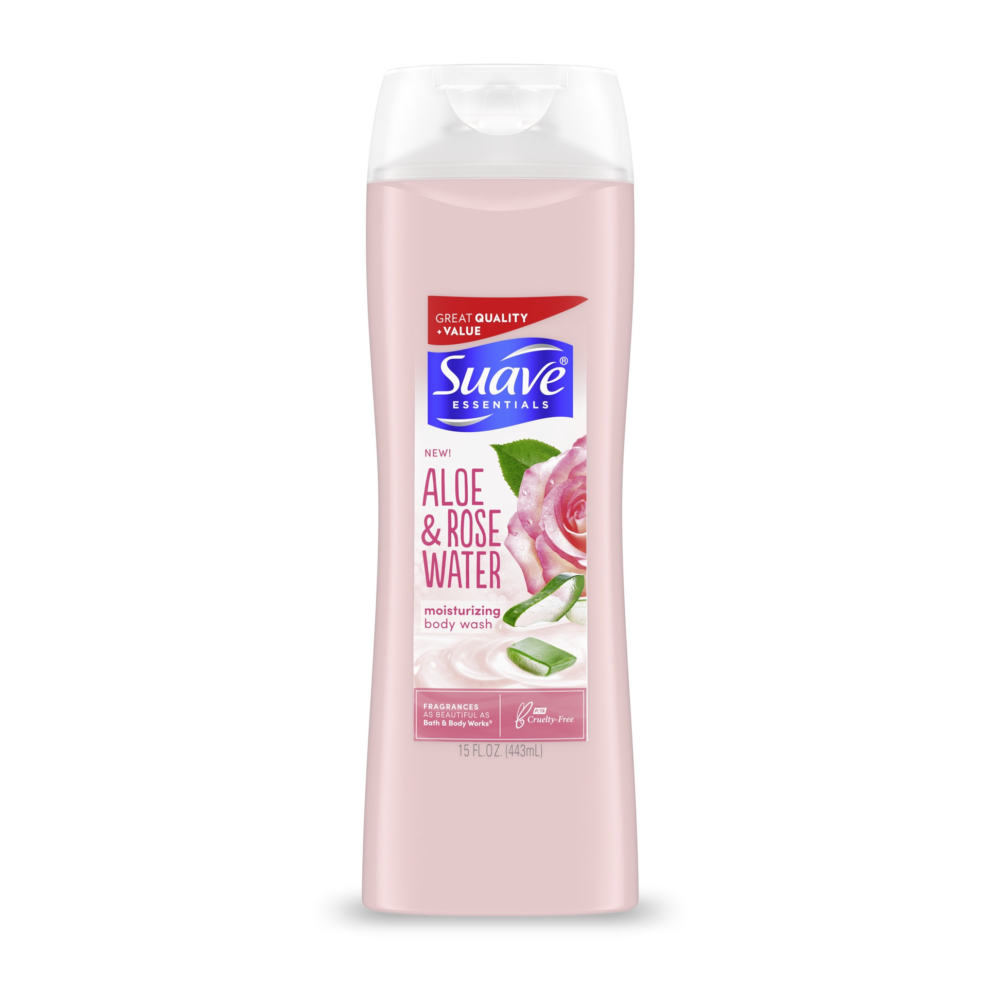 slide 2 of 4, Suave Essentials Moisturizing Body Wash Aloe & Rosewater, 15 oz, 15 oz