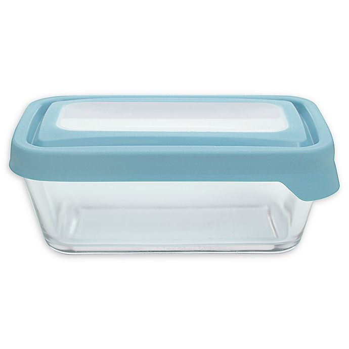 slide 1 of 1, Anchor Hocking TrueSeal 4.75-Cup Rectangular Food Storage Container - Clr/Blue, 1 ct