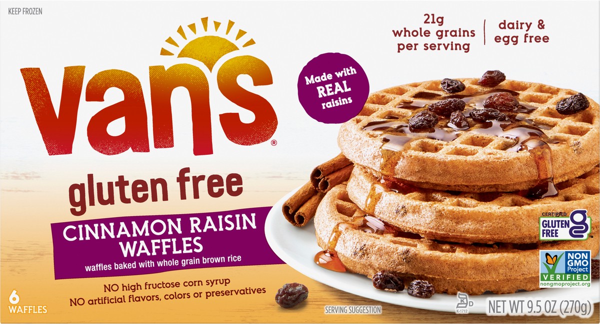 slide 8 of 11, Van S Gf Cinnamon Raisin Waffl, 9.5 oz