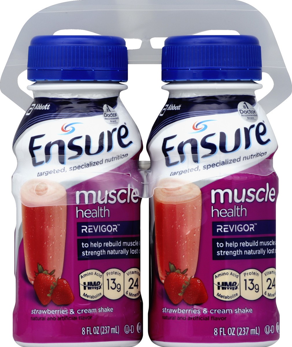 slide 4 of 5, Ensure Muscle Health Strawberries And Cream Nutritional Shake, 4 ct; 8 fl oz