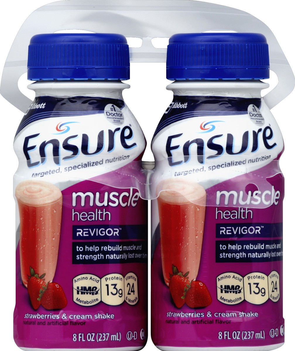 slide 5 of 5, Ensure Muscle Health Strawberries And Cream Nutritional Shake, 4 ct; 8 fl oz