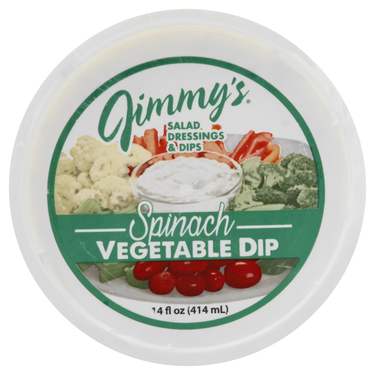 slide 8 of 12, Jimmys Spinach Vegetable Dip 14 oz, 14 fl oz