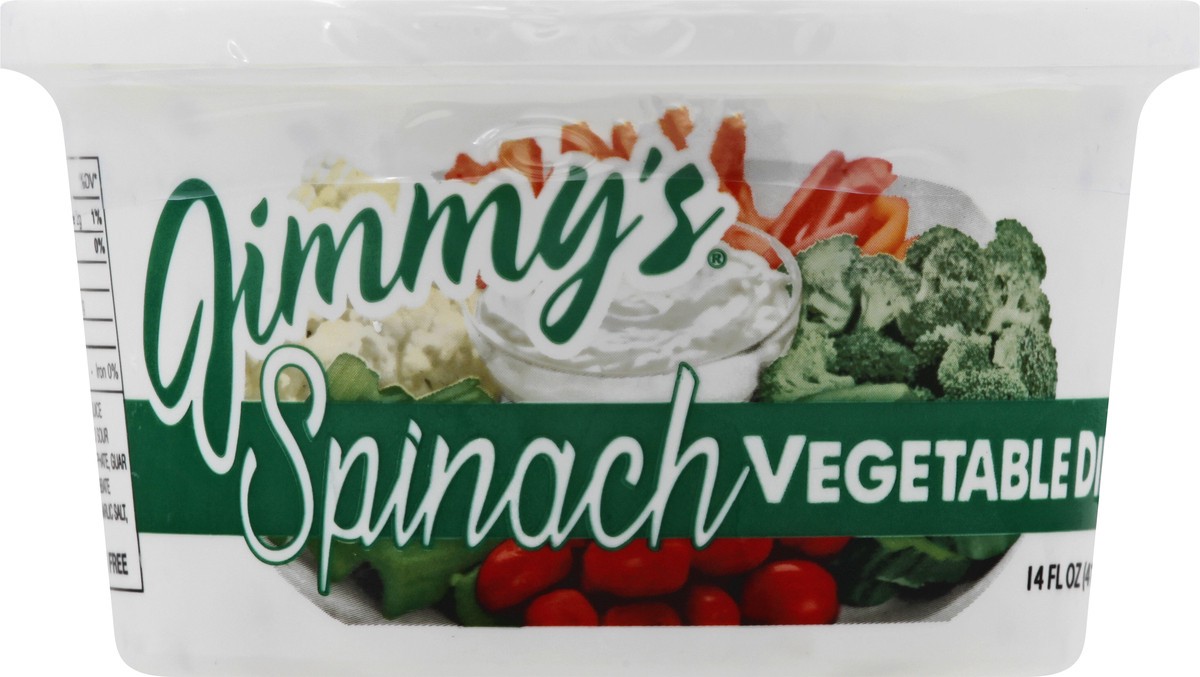 slide 9 of 12, Jimmys Spinach Vegetable Dip 14 oz, 14 fl oz