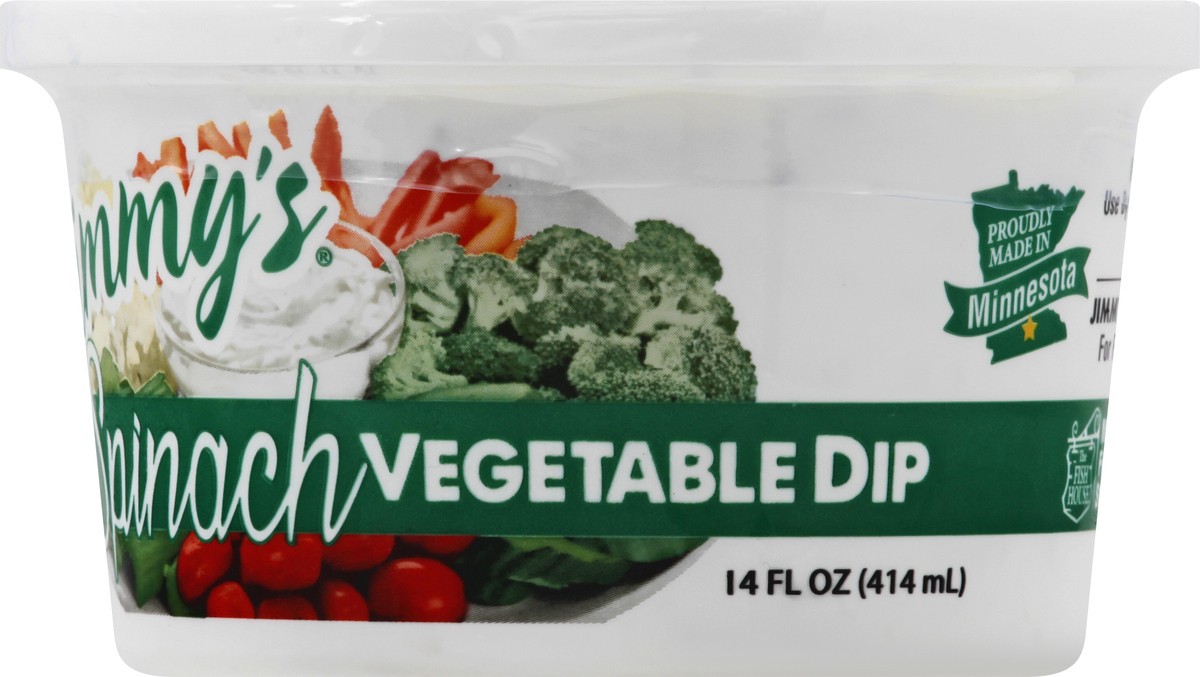 slide 7 of 12, Jimmys Spinach Vegetable Dip 14 oz, 14 fl oz