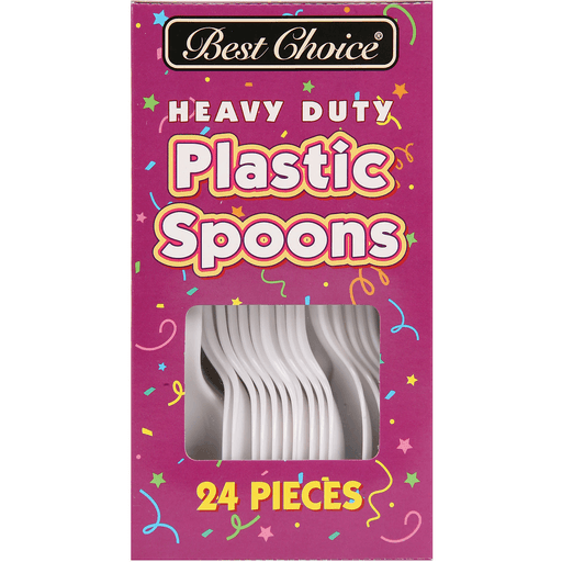 slide 1 of 1, Best Choice Heavy Duty Plastic Spoons, 24 ct