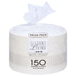 Elegant Living 10 Inch Dinner Plates Value Pack 150 ea