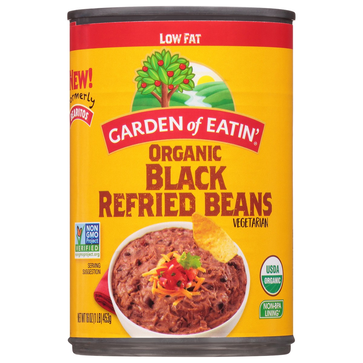 slide 1 of 1, Bearitos Organic Black Refried Beans Vegetarian, 16 oz