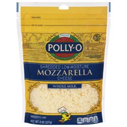 Polly-O Low Moisture Whole Milk Mozzarella Shredded Cheese 8 oz