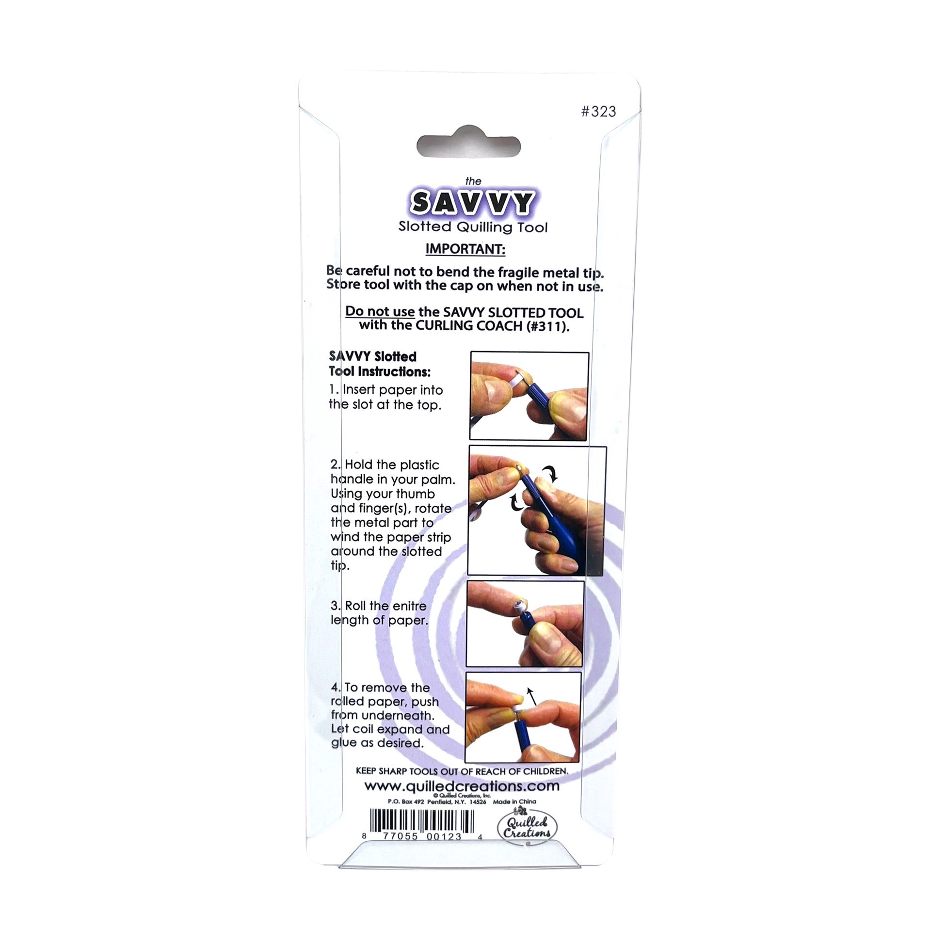 slide 3 of 5, Quilled Creations Savvy Slotted Quilling Tool, 4 in