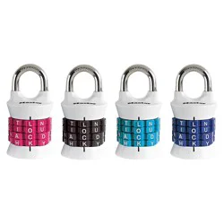 Master Lock Set Your Own WORD Combination Padlock 1535DWD, 1-1/2 inch wide