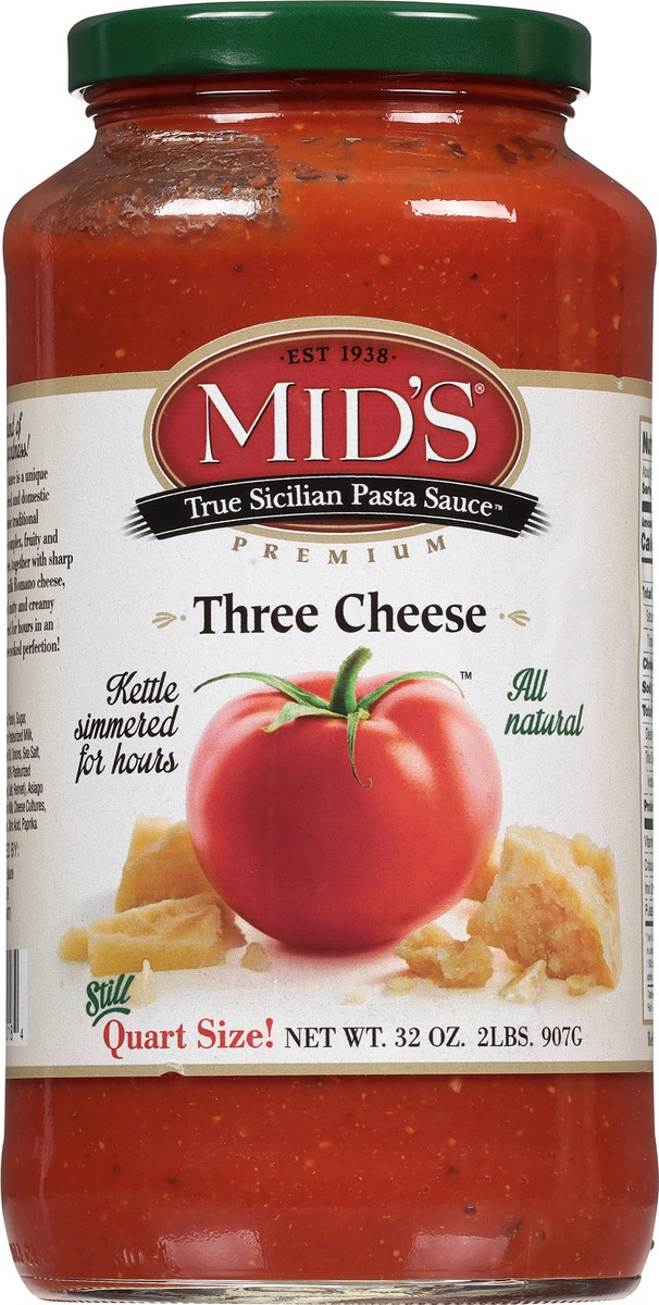 slide 3 of 13, Mid's All Natural Premium Three Cheese Pasta Sauce 1 32 oz, 32 oz