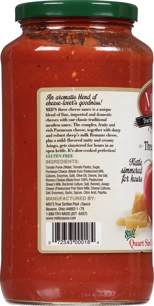 slide 13 of 13, Mid's All Natural Premium Three Cheese Pasta Sauce 1 32 oz, 32 oz