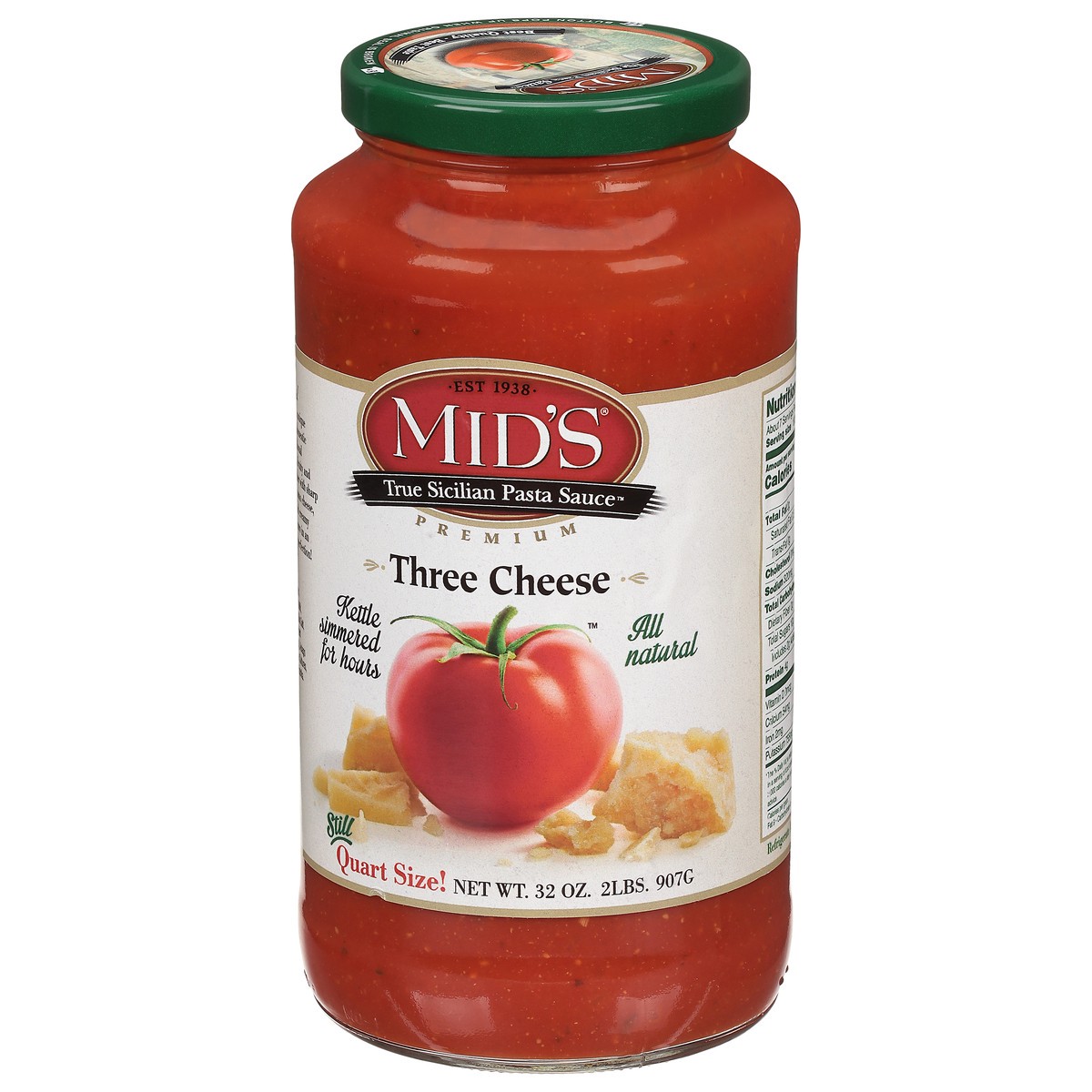 slide 2 of 13, Mid's All Natural Premium Three Cheese Pasta Sauce 1 32 oz, 32 oz