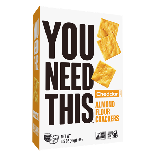 slide 1 of 1, You Need This Grain-Free Cheddar Flavor Almond Flour Crackers 3.5 oz, 3.5 oz