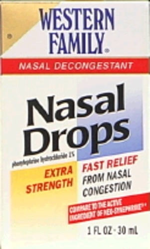 slide 1 of 1, Western Family Ex Strength Nose Drops, 1 oz