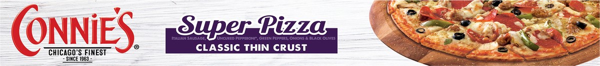 slide 12 of 14, Connie's Classic Thin Crust Super Pizza 25.49 oz, 25.49 oz