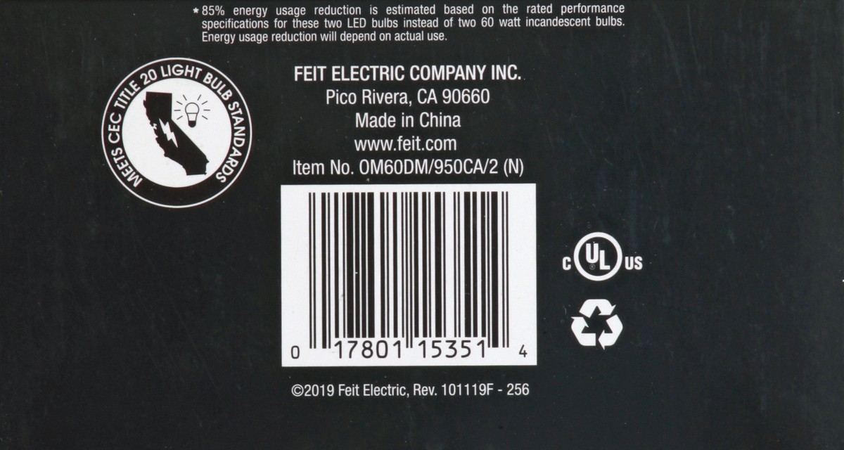 slide 10 of 11, Feit Electric Enhance LED 8.8 Watts Daylight Light Bulbs 2 ea, 2 ct