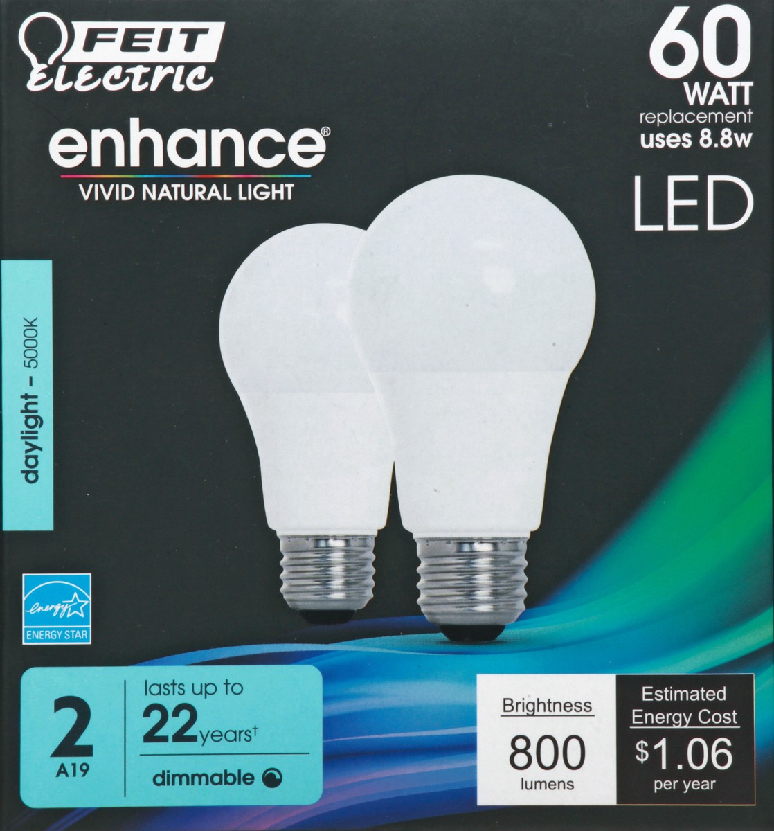 slide 8 of 11, Feit Electric Enhance LED 8.8 Watts Daylight Light Bulbs 2 ea, 2 ct