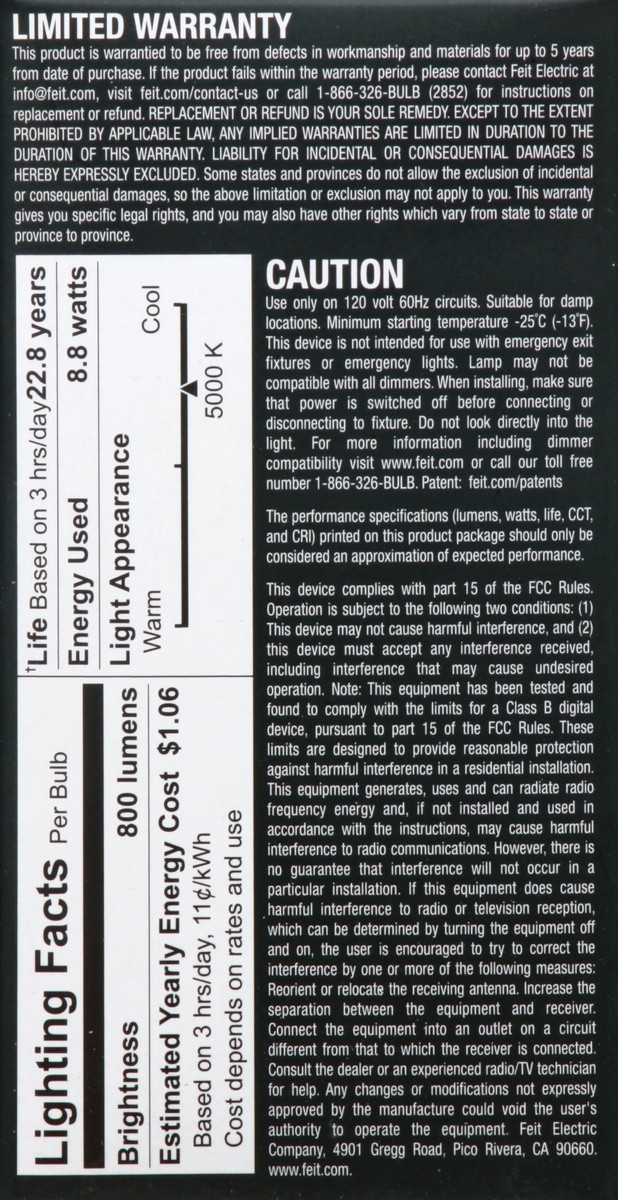 slide 6 of 11, Feit Electric Enhance LED 8.8 Watts Daylight Light Bulbs 2 ea, 2 ct