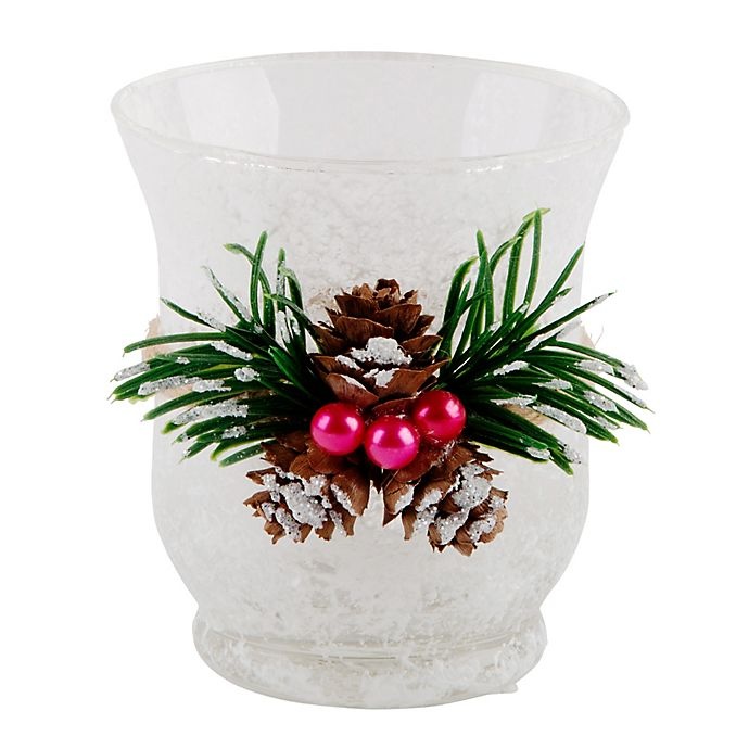 slide 1 of 1, Heritage Home Pine Cone & Berries Tealight Candle Holder, 1 ct