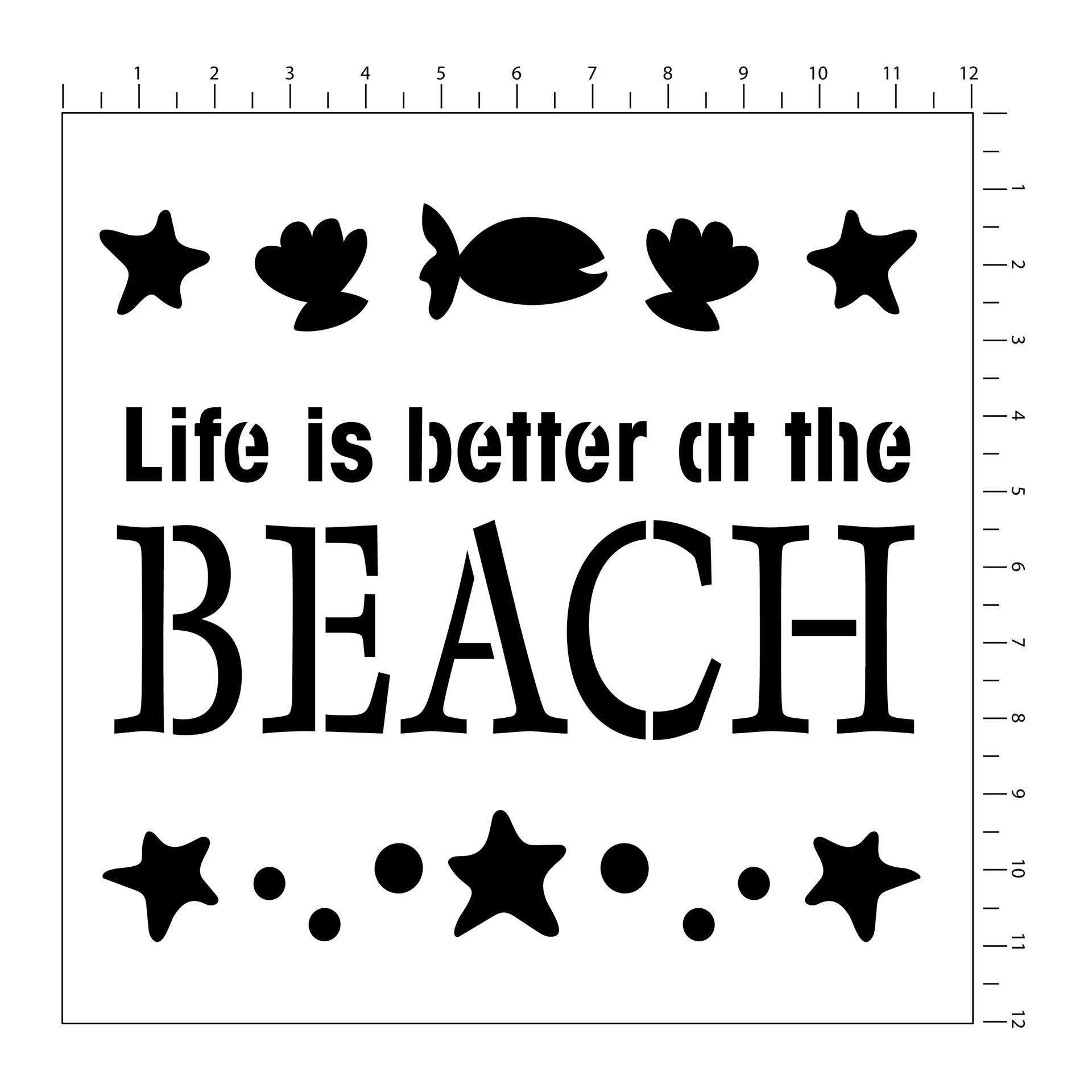 slide 4 of 4, Seaside Stencils By Craft Smart, 12" X 12", 12 in x 12 in