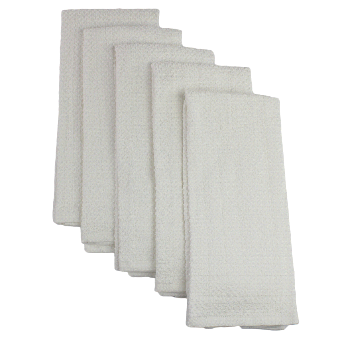 slide 2 of 2, Fresh & Simple Kitchen Towels White, 5 ct