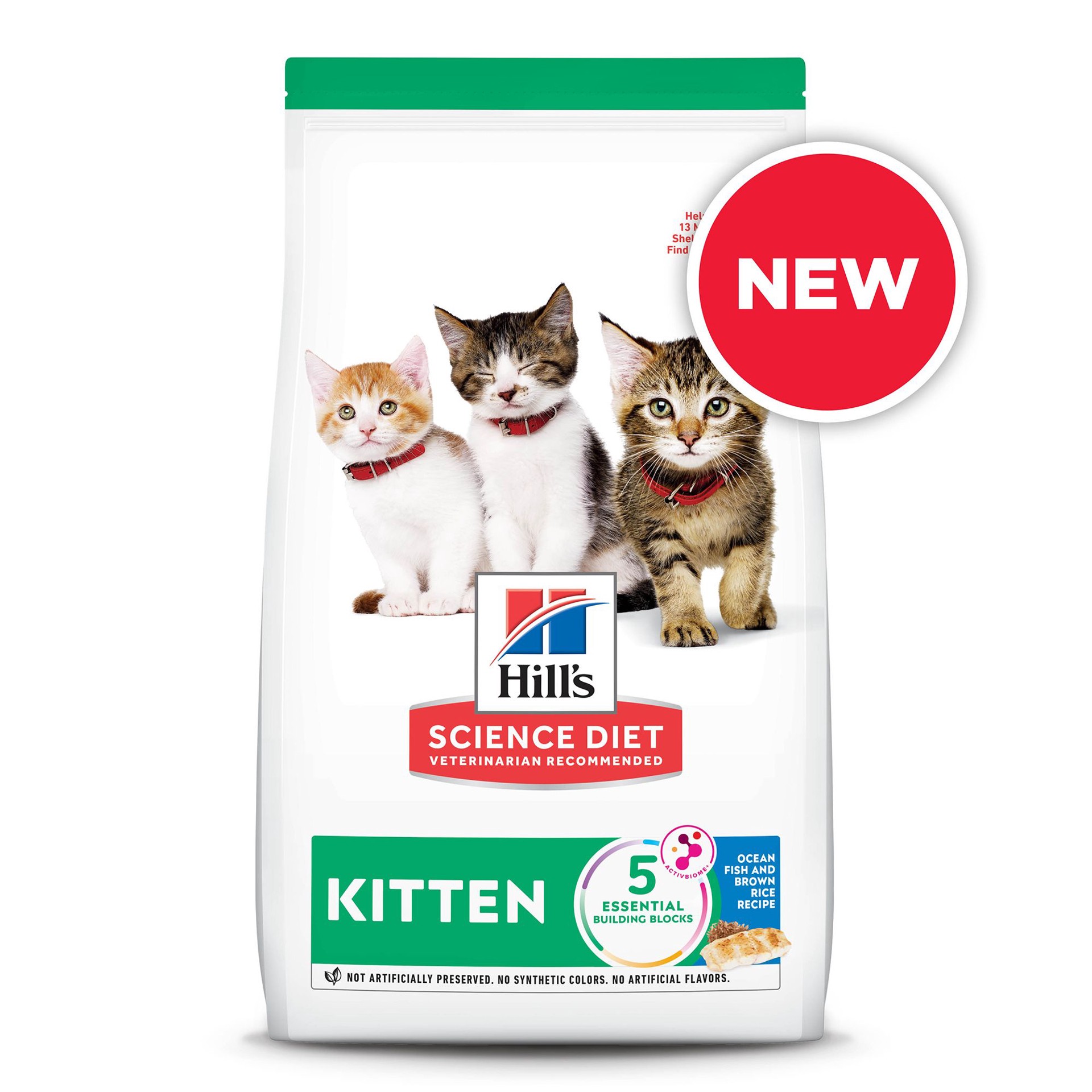 slide 1 of 1, Hill's Science Diet Kitten Ocean Fish & Brown Rice Recipe Dry Cat Food, 7 lb, 7 lb