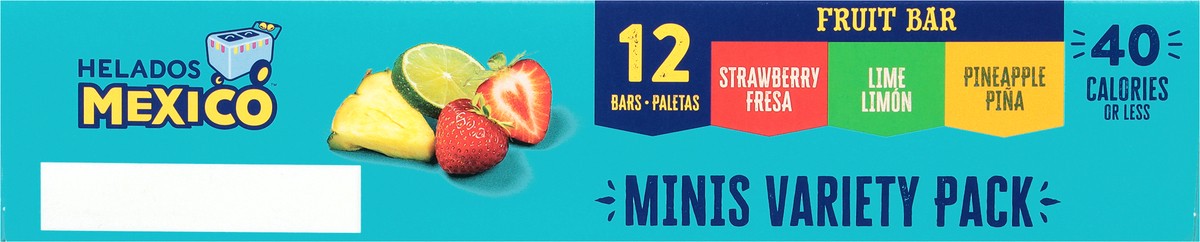 slide 4 of 9, Helados Mexico Premium Strawberry/Lime/Pineapple Fruit Ice Bars Minis Variety Pack 12 - 1.5 fl oz Bars, 12 ct