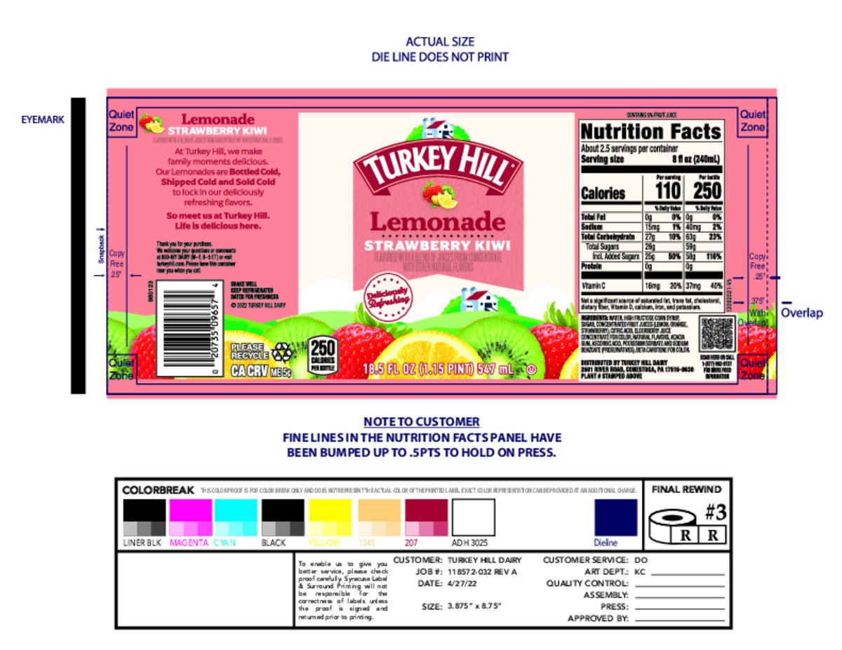 slide 2 of 6, Turkey Hill Strawberry Kiwi Lemonade - 18.50 fl oz, 18.50 fl oz