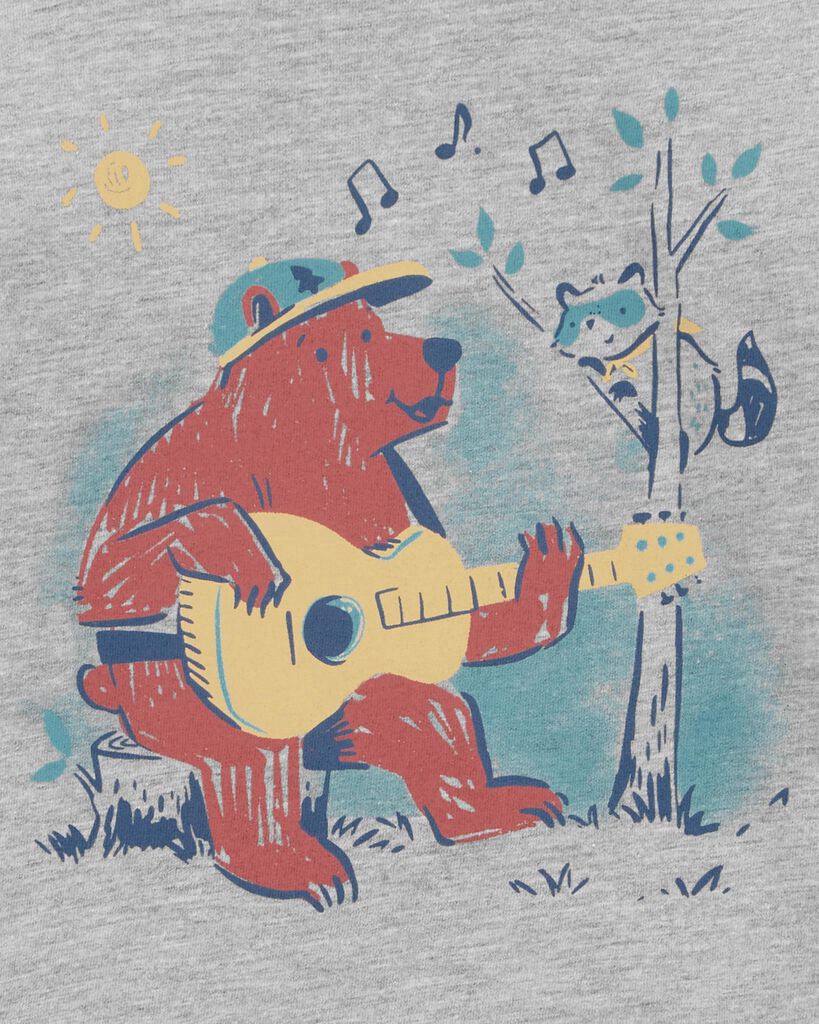 slide 2 of 2, Oshkosh Toddler Bear Guitar Graphic Tee Grey 5T, 1 ct